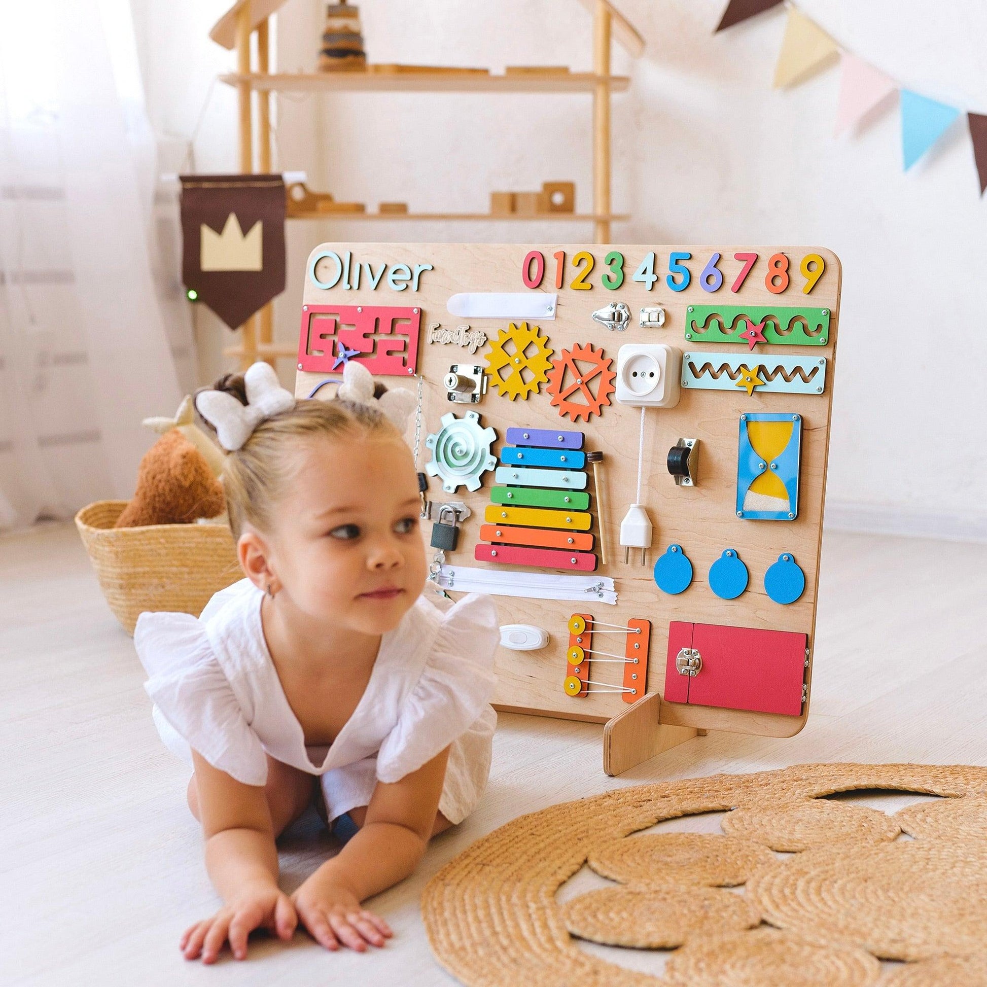 Large Busy Board for Toddlers – Perfect Sensory Toy for 1 Year Old - FurniToys