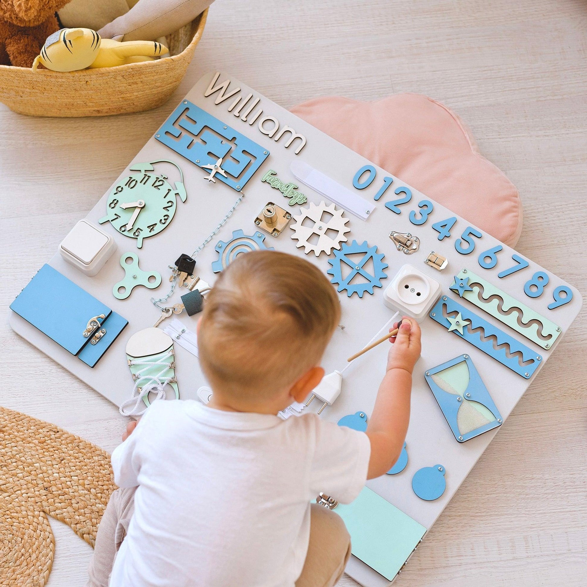 Busy Board for Toddlers – Large Sensory Board for 1 Year Old - FurniToys